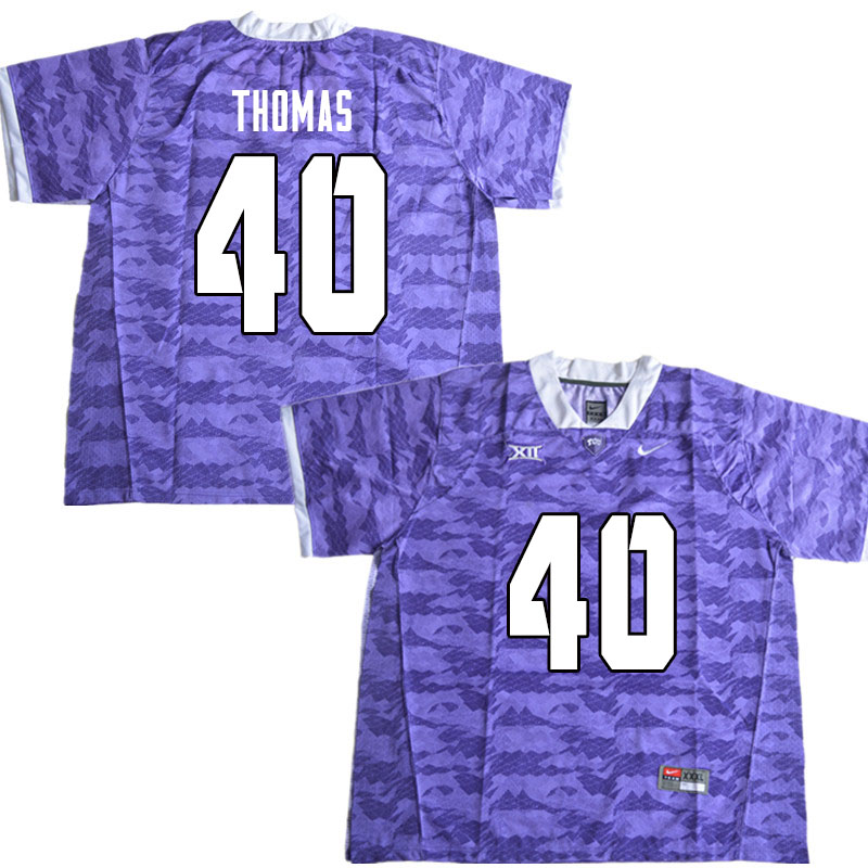 Men #40 Ray Thomas TCU Horned Frogs College Football Jerseys Sale-Limited Purple - Click Image to Close